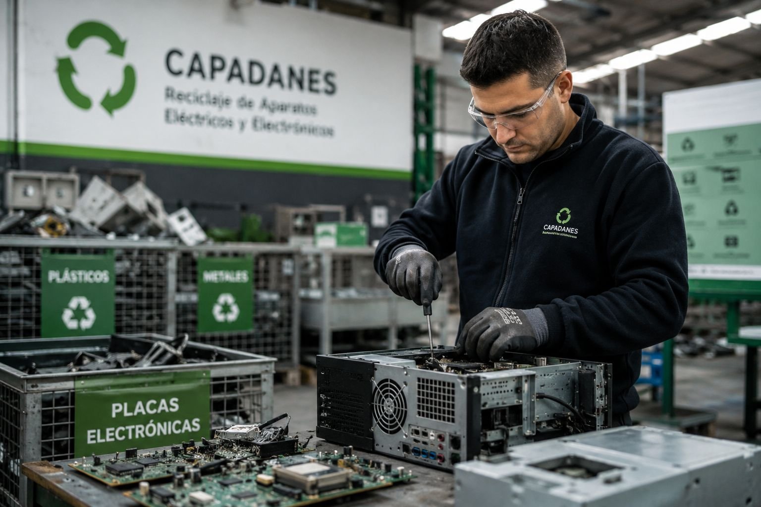 Planta de reciclaje y gestión de residuos electrónicos